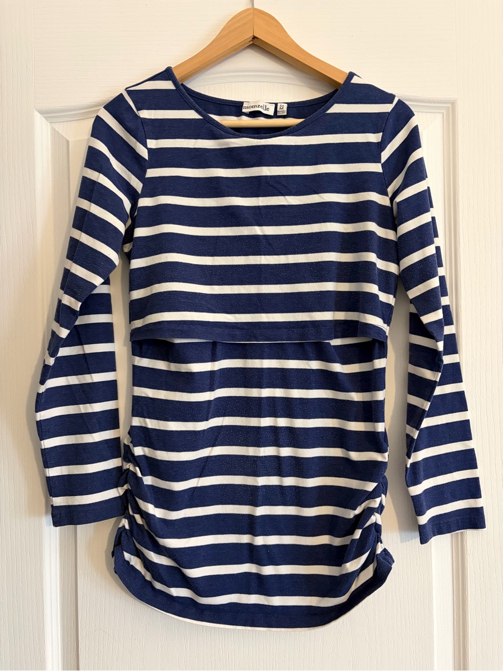 Navy & White Striped Nursing Top
